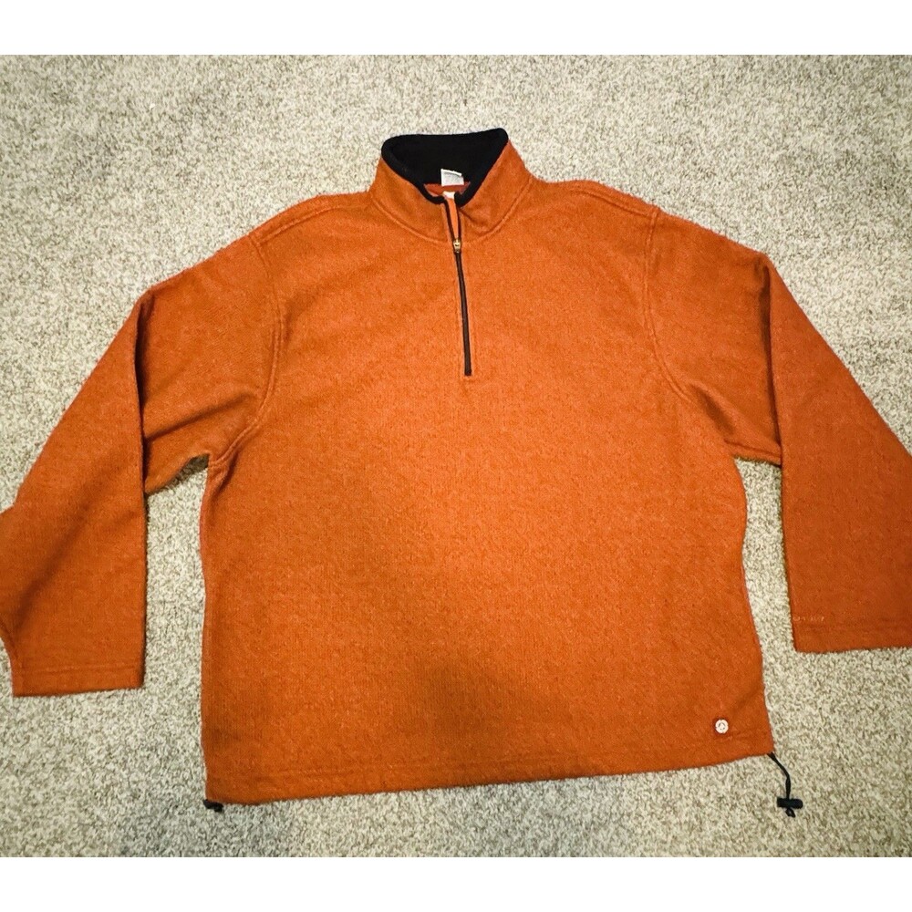 Old Navy Fleece 1/4 Zip Orange Mens 2XL Pullover Retro